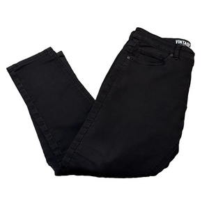Vintage Genes Black Slim Fit Cotton Polyester Spandex Blend Women Size W34 L30